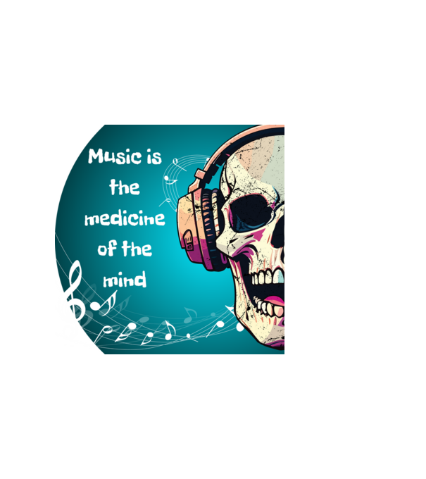 Music is the medicine minta fehér pólón