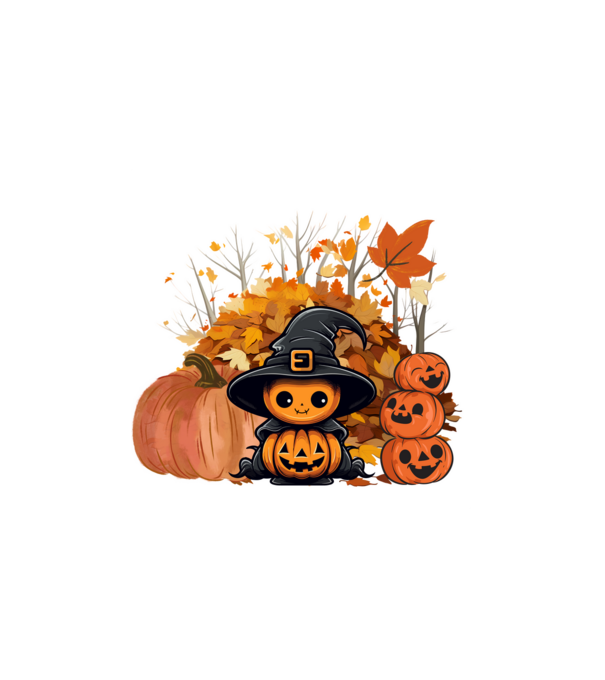 Halloween tökfej minta fehér pólón