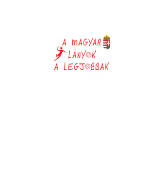 A magyar lányok a legjobbak! Női kézilabda piros minta fekete pólón