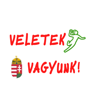 Veletek vagyunk! Női kézilabda minta minta fehér pólón
