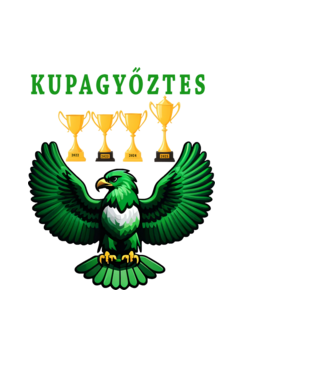 Kupagyőztes zöld sas minta világoskék pólón