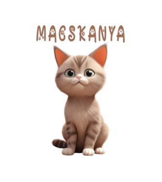 Macskanya minta fehér pólón