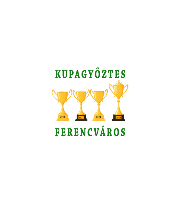 Kupagyőztes Ferencváros minta fehér pólón