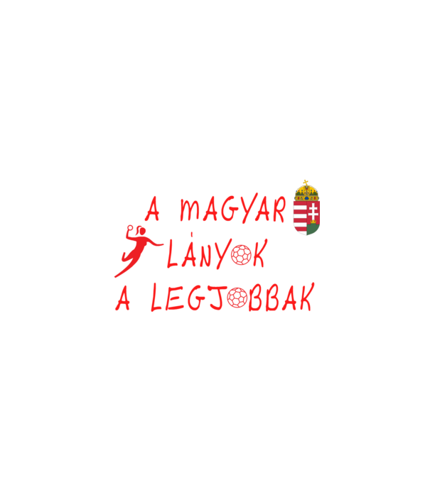 A magyar lányok a legjobbak! Női kézilabda piros minta neonpink pólón