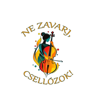 Ne zavarj, csellózok minta fehér pólón
