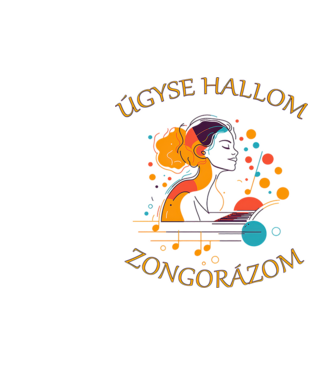 zongorázom minta fehér pólón