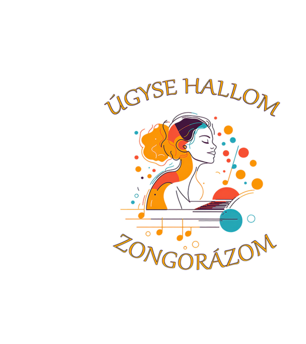 zongorázom minta fekete pólón