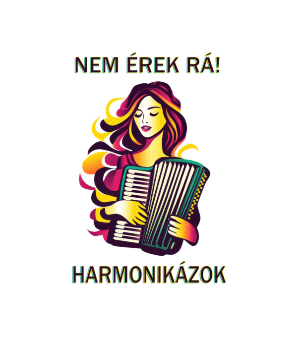 Nem érek rá, harmonikázok minta fehér pólón