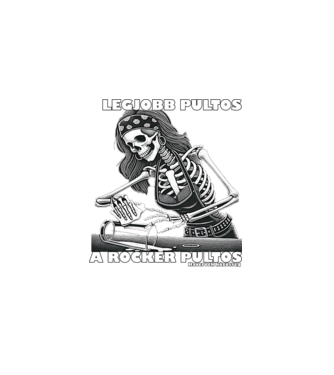 Rocker Pultos (Női) minta fekete pólón