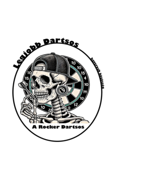 Rocker Darts-os minta fehér pólón