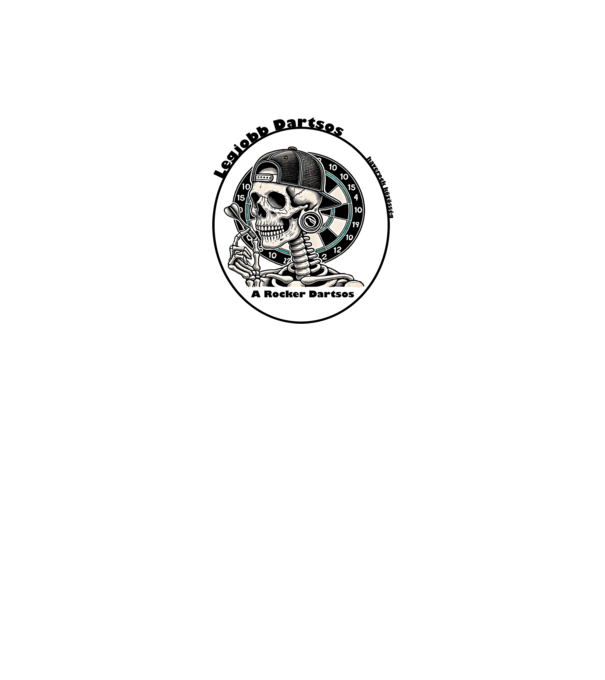 Rocker Darts-os minta fekete pólón