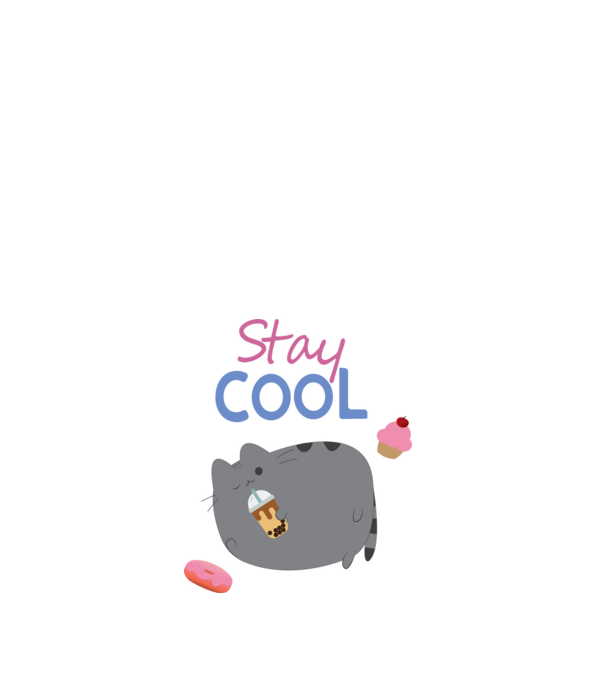 Pusheen minta fehér pólón