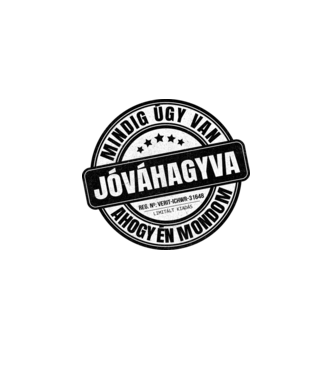 Jóváhagyva bélyegző - igazamvan 2 minta fekete pólón