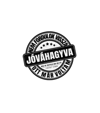 Jóváhagyva bélyegző - nem fordulok vissza minta fehér pólón