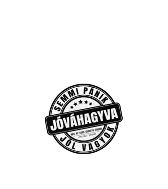 Jóváhagyva bélyegző - semmi pánik minta fehér pólón