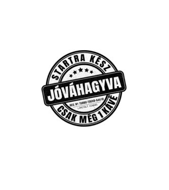Jóváhagyva bélyegző - még egy kávé minta fekete pólón