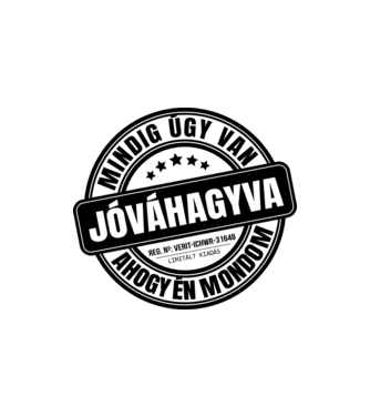 Jóváhagyva bélyegző - igazamvan 2 minta homokszín pólón