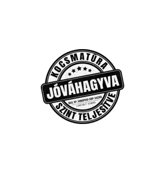 Jóváhagyva bélyegző - kocsmatúra minta fekete pólón