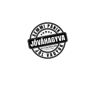 Jóváhagyva bélyegző - semmi pánik minta fehér pólón