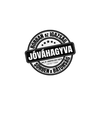 Jóváhagyva bélyegző - borban az igazság minta fekete pólón