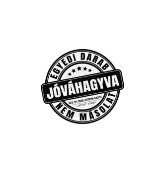 Jóváhagyva bélyegző - egyedi darab minta fehér pólón