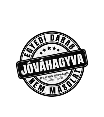 Jóváhagyva bélyegző - egyedi darab minta fehér pólón