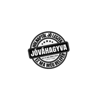 Jóváhagyva bélyegző - holnaptól jó leszek minta fekete pólón