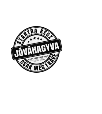 Jóváhagyva bélyegző - még egy kávé minta fekete pólón