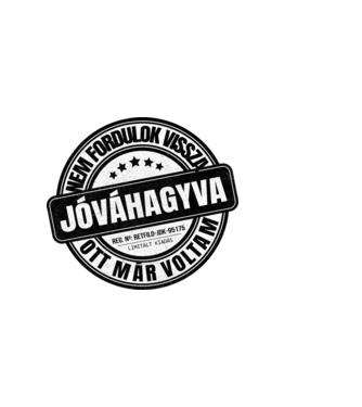 Jóváhagyva bélyegző - nem fordulok vissza minta világos rózsaszín pólón