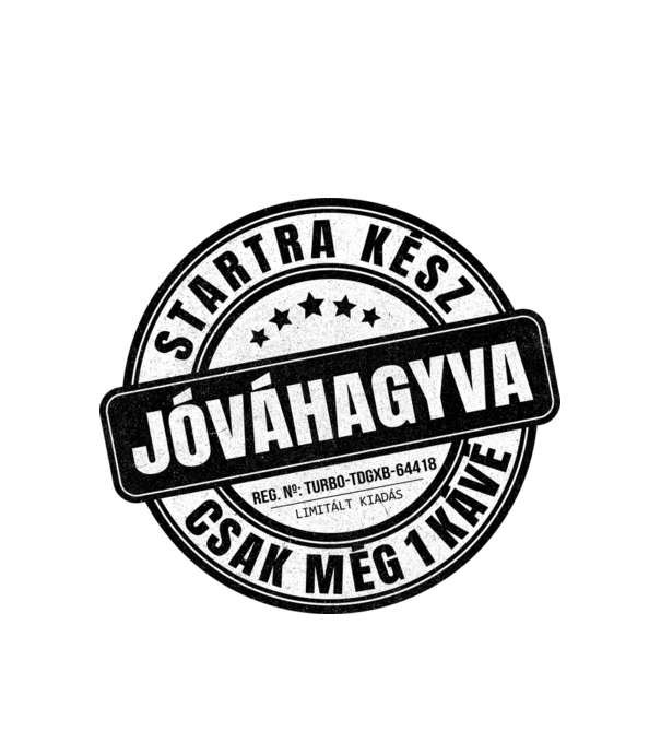 Jóváhagyva bélyegző - még egy kávé minta fehér pólón