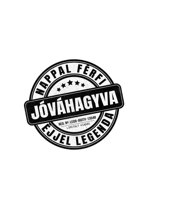 Jóváhagyva bélyegző - nappal férfi minta fehér pólón