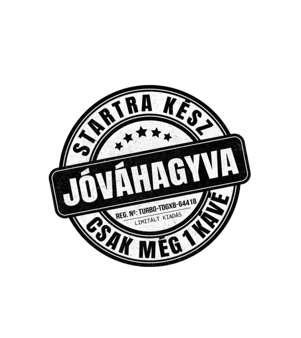 Jóváhagyva bélyegző - még egy kávé minta fehér pólón