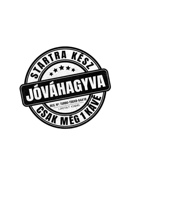 Jóváhagyva bélyegző - még egy kávé minta fekete pólón