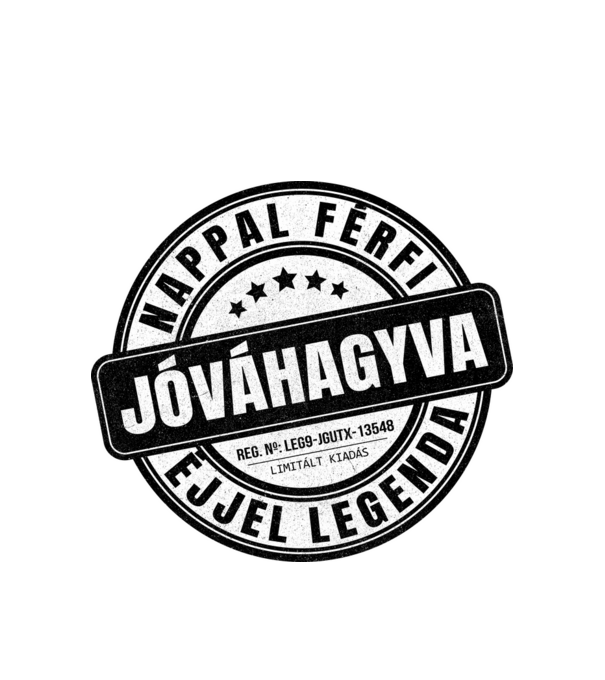Jóváhagyva bélyegző - nappal férfi minta fehér pólón