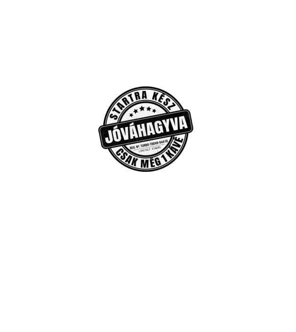 Jóváhagyva bélyegző - még egy kávé minta fekete pólón
