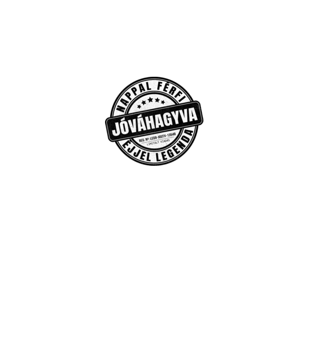 Jóváhagyva bélyegző - nappal férfi minta királykék pólón