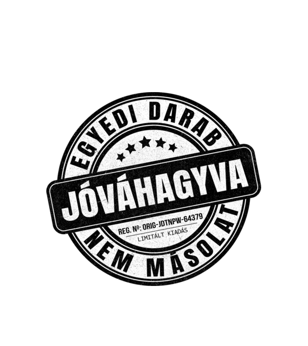 Jóváhagyva bélyegző - egyedi darab minta fehér pólón