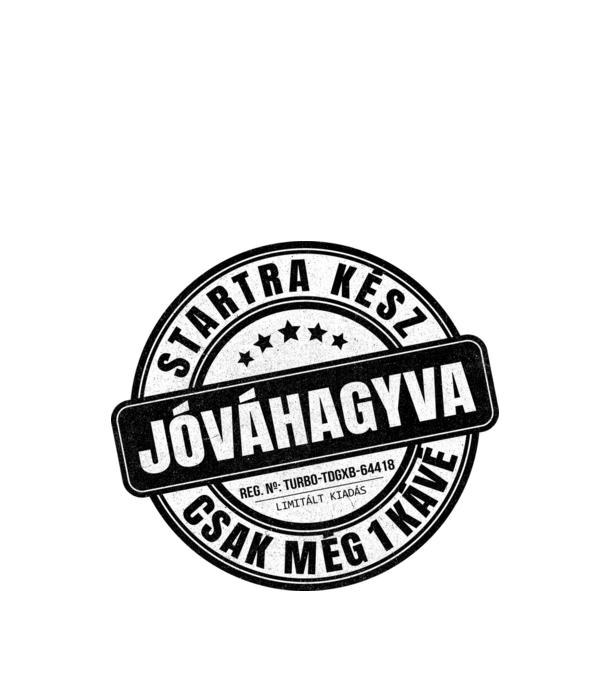 Jóváhagyva bélyegző - még egy kávé minta fekete pólón