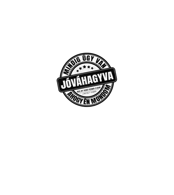 Jóváhagyva bélyegző - igazamvan 2 minta királykék pólón