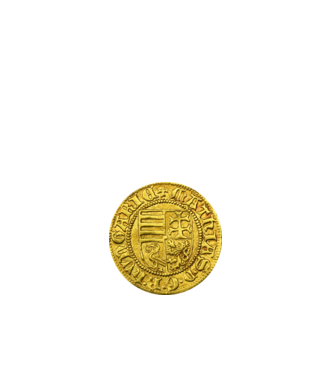 304833178_1026817711_Gold coin of Hungarian King Matthias Corvinus minta fehér pólón