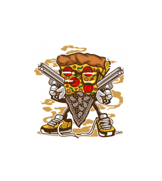 Pizza minta homokszín pólón
