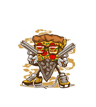 Pizza minta fehér pólón