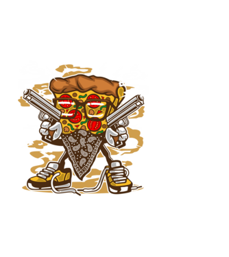 Pizza minta világoskék pólón