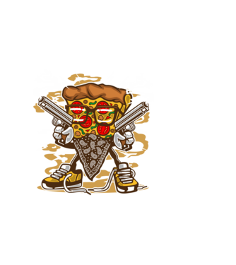 Pizza minta homokszín pólón