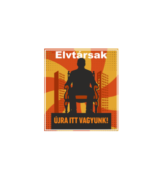 Ujra itt vagyunk! minta fekete pólón