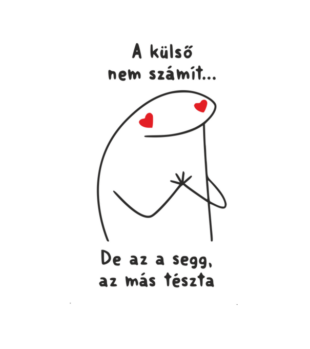 Manó minta fehér pólón