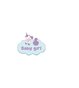 unicorn - baby girl minta világos rózsaszín pólón