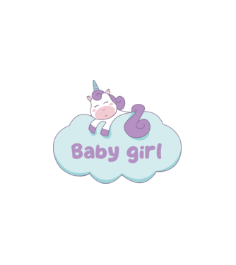 unicorn - baby girl minta fehér pólón
