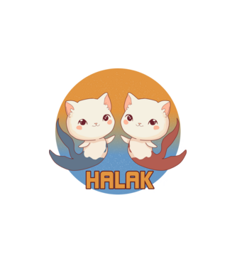 Halak Horoszkóp Cicás minta fehér pólón