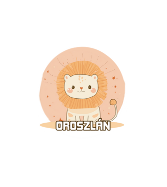 Oroszlán Horoszkóp minta fehér pólón